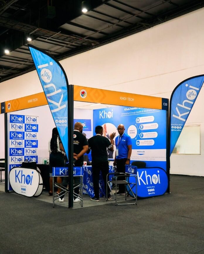 Khoi Tech representatives showcasing African technology solutions at London Tech Week 2026.