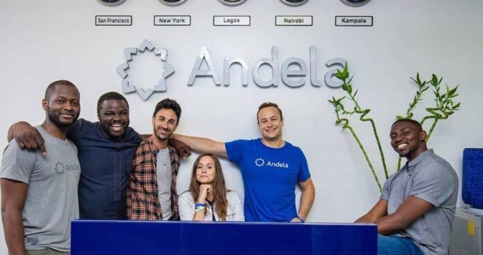 Andela team members in a modern African technology company office